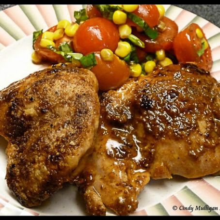 Coriander Chicken with Tomato Corn Salad