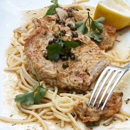 Veal Piccata with Capers and Pine Nuts