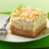 Lime in the Coconut Frosted Cheesecake Bars