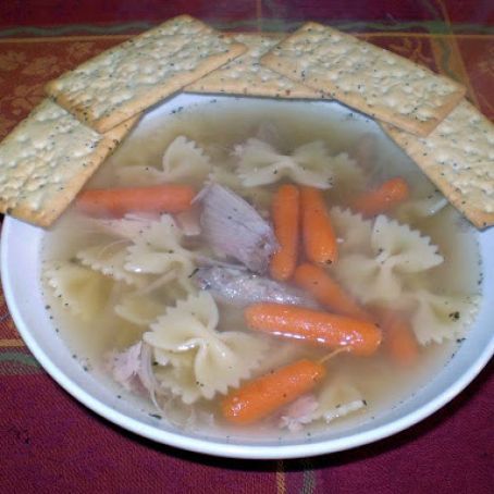 Turkey Stock and Turley Noddle Soup
