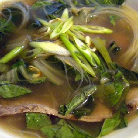 Vietnamese Beef-Noodle Soup with Asian Greens, okay Vietnamese/Japanese