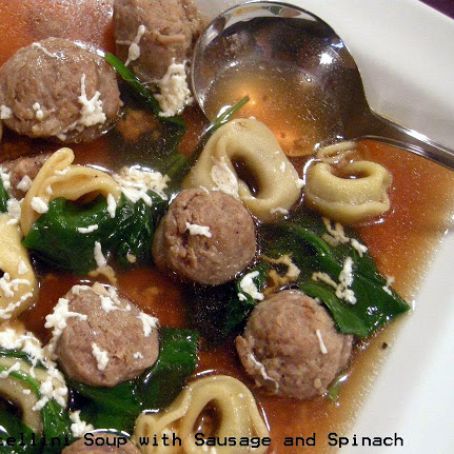 Tortellini Soup with Sausage and Spinach