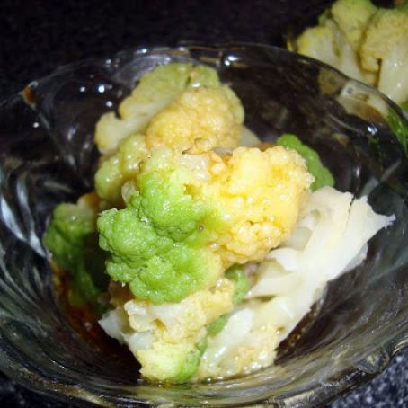 Broccoflower with Lemon, Tamari and Garlic Sauce