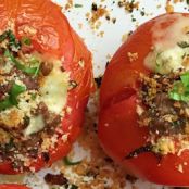 Stuffed Tomatoes with Sausage, Cheese, and Basil
