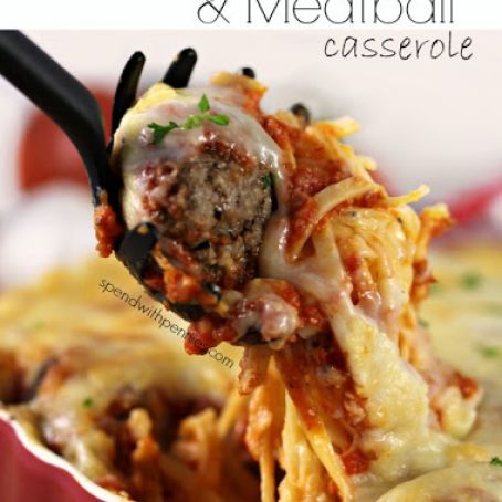 Baked Spaghetti Meatball Casserole