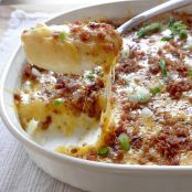 Twice-Baked Potatoes in a Dish and Potato Skins