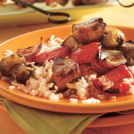 Grilled Bourbon-Glazed Beef Kabobs