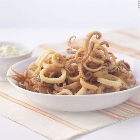 Fried Calamari with Peperoncini Mayonnaise