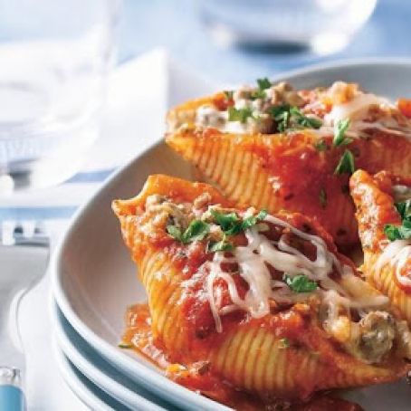 Three Cheese Beef Pasta Shells