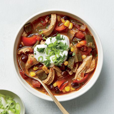 Pulled Chicken Ancho Chili And Black Bean Soup Recipe