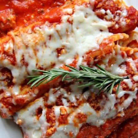 Manicotti with Italian Sausage and Cream Cheese Sauce