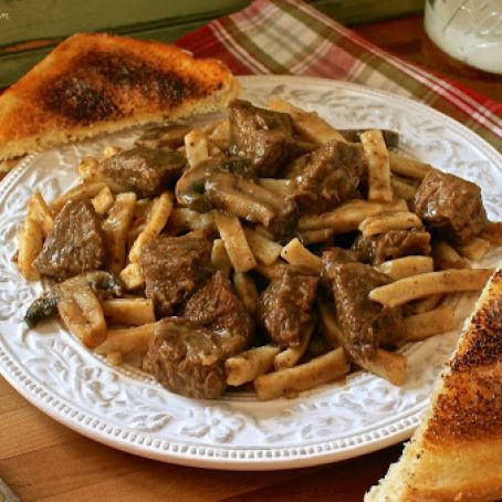 Home-Style Beef 'n Noodles with Mushrooms & Onions - Wildflour's Cottage Kitchen