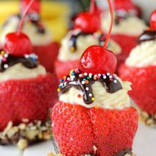 Banana Split Stuffed Strawberries