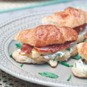 Mini Croissant Breakfast Sandwiches with Parmesan-Herb Spread