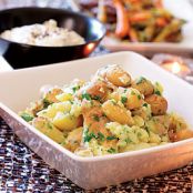 Smashed Potatoes with Horseradish Crème Fraîche