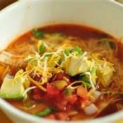 CHICKEN TORTILLA SOUP WITH CORN & AVOCADO