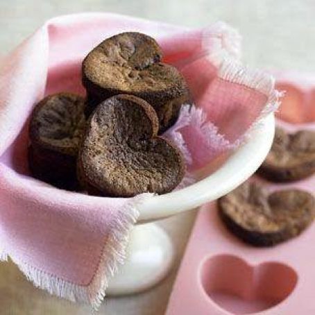 Chocolate-Peanut Butter Ganache Heart Cakes