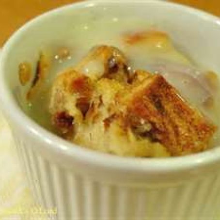 Bread Pudding with Bourbon Creme Anglaise