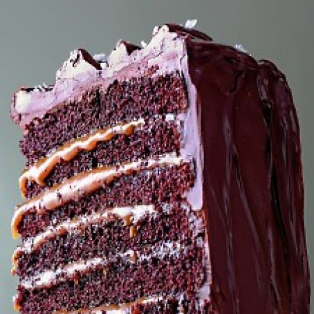 Salted-Caramel Six-Layer Chocolate Cake