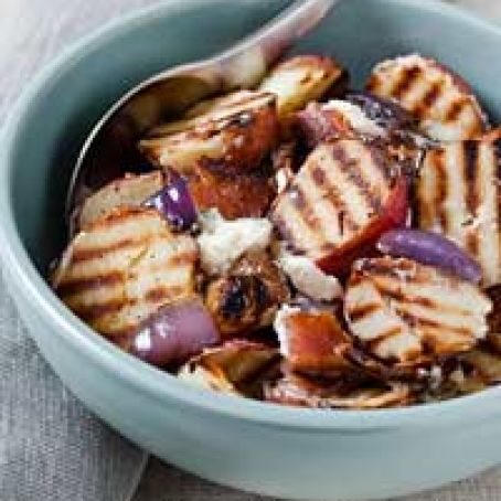 Grilled Potato and Onion Salad with Blue Cheese and Bacon