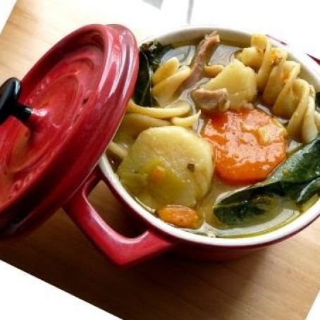 Hearty Root Vegetable Chicken Noodle Soup