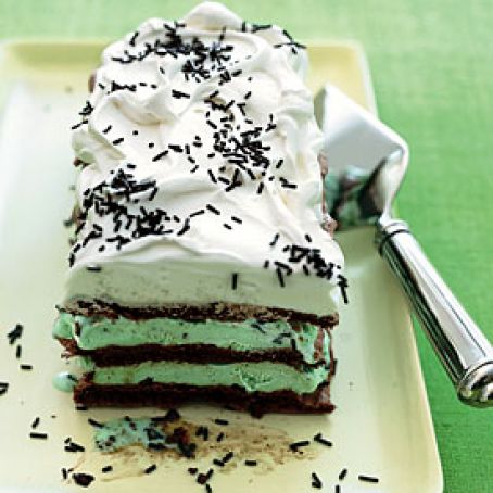 Chocolate Meringue and Mint Chip Ice Cream Cake