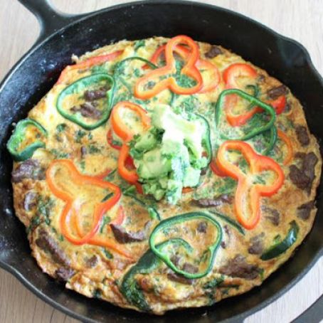 Fajita Frittata with Avocado Salsa