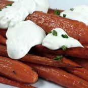 Connie and Ted’s roasted carrots with rosemary butter and black pepper crème fraîche