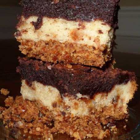 Ultimate Pretzel Crusted Sugar Cookie Heath Brownie Bars