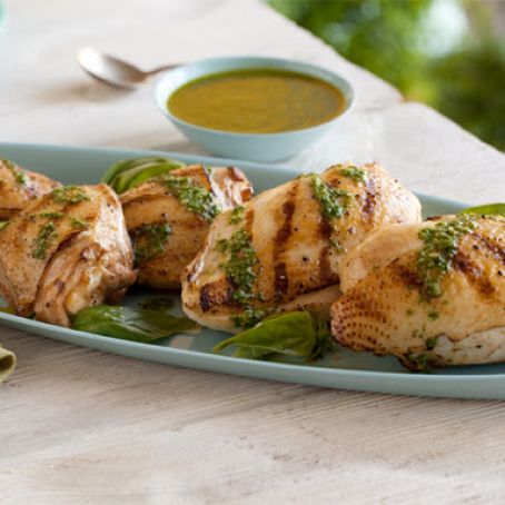 Grilled Chicken with Basil Dressing