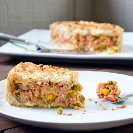 Brazilian style chicken pot pie.(Empadao de Frango)