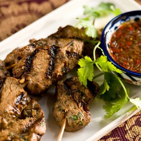 Grilled Pork Skewers with Chile Sauce