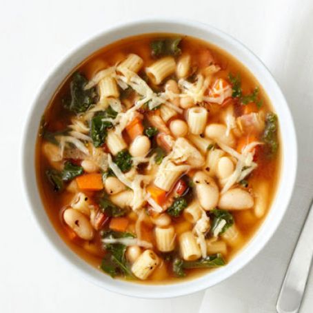 Pasta, Kale and White Bean Soup