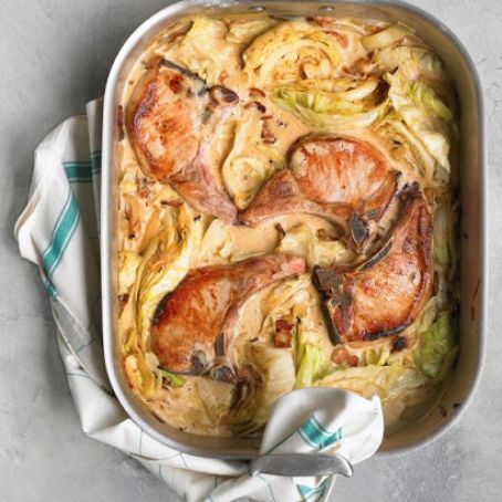 Pork Chops with Bacon and Cabbage