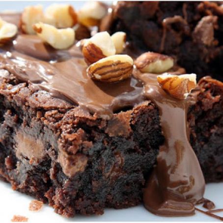 Nutella Caramel Hazelnut Brownies