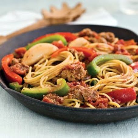 Spaghetti with Sausage and Peppers