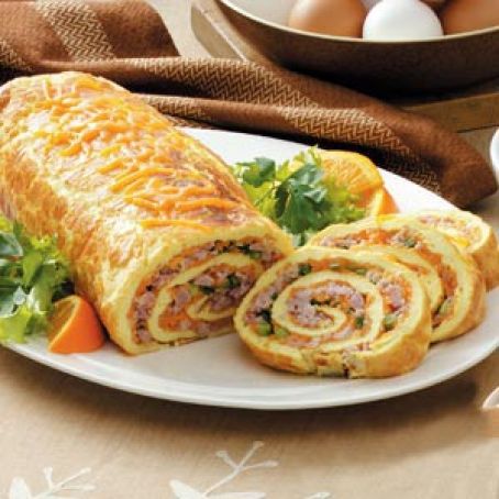 Ham 'n' Cheese Omelet Roll Recipe