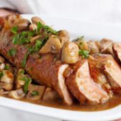 Pork Tenderloin with Brown Gravy and Mushrooms