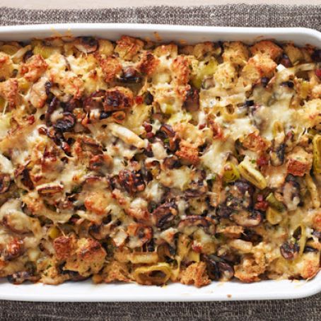 Mushroom & Leek Bread Pudding