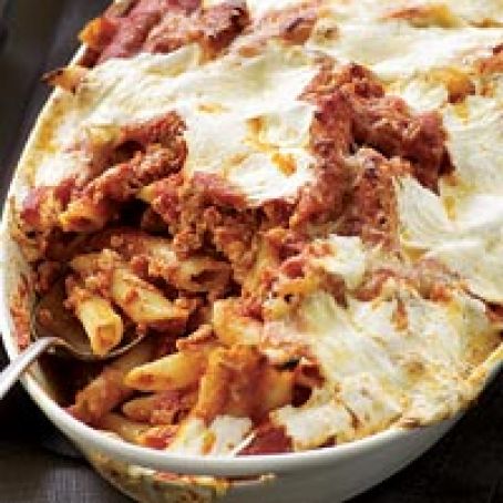 Baked Penne with Sausage and Creamy Ricotta