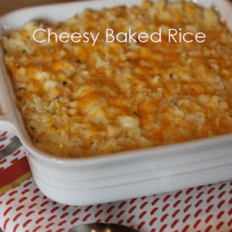 Cheesy Baked Rice {A Simple Side Dish}