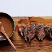 Easy Steak Sauce with Seared Hanger Steak