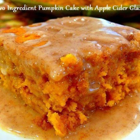 Two ingredient pumpkin cake and cider glaze