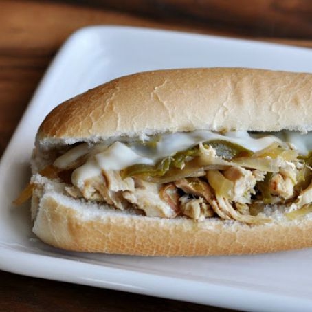 Slow Cooker Chicken Philly Sandwiches