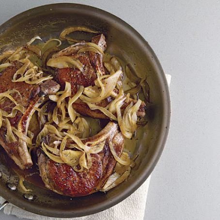 Sweet-and-Sour Pork Chops with Pickled Fennel