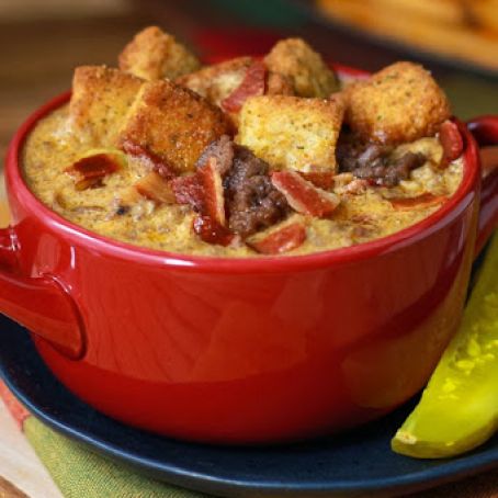 Bacon Double Cheeseburger Beer Cheese Soup