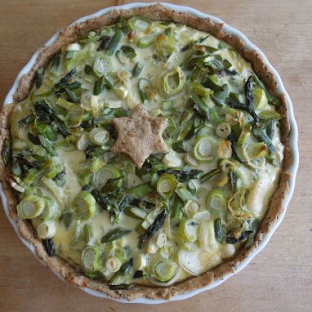 Asparagus, Leek, and Gruyere Quiche