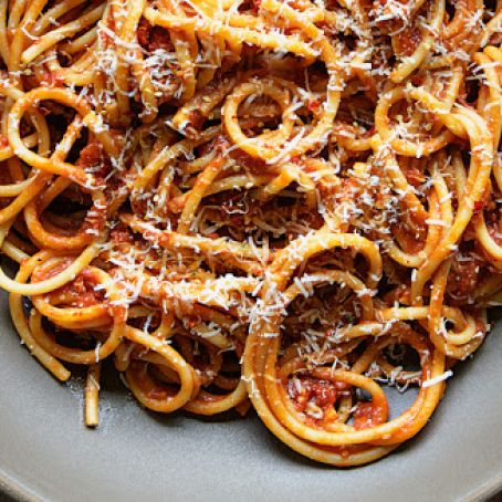 Bucatini with Butter-Roasted Tomato Sauce