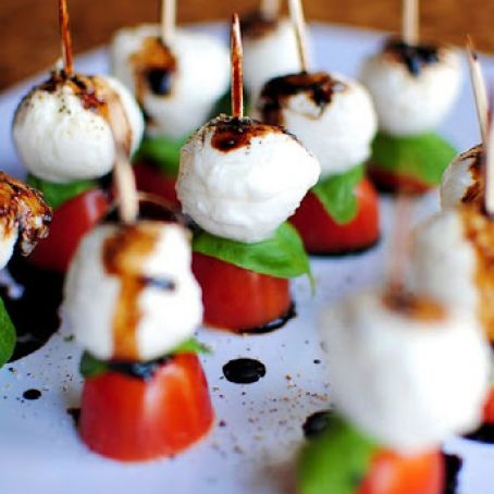 Caprese Skewers with Balsamic Drizzle Recipe - (4.9/5)