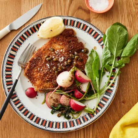 Crispy Pork Chops With Buttered Radishes